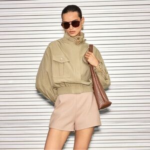 NWT COMMENSE Trench Style Bomber Jacket Size Medium Olive Military Green CURRENT